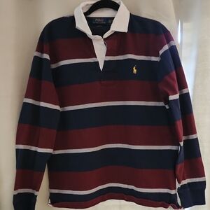 Polo by Ralph Lauren Navy and Burgundy Striped Shirt